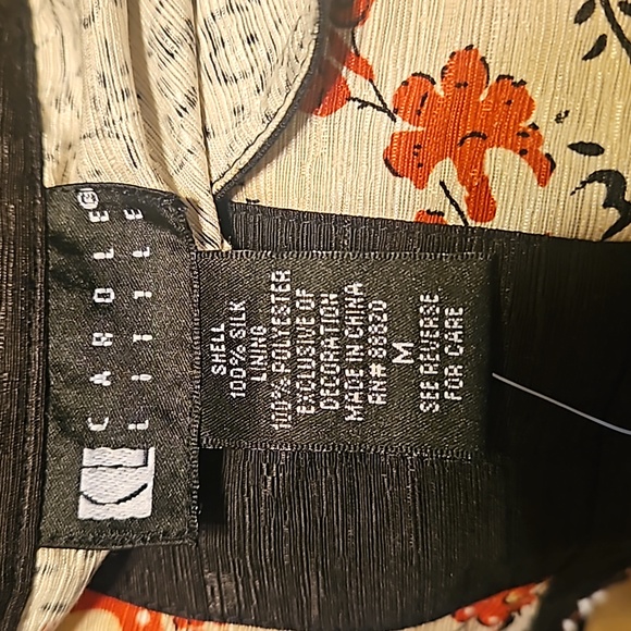 NWT Carole Little Blouse Size M 100% Silk Lining - Picture 7 of 11